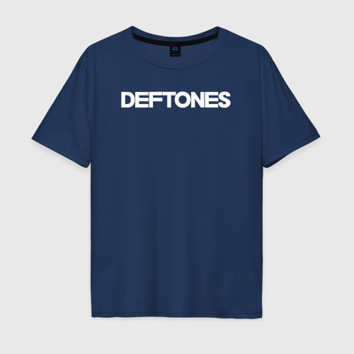Мужская футболка из хлопка оверсайз с принтом Deftones hard rock, вид спереди №1
