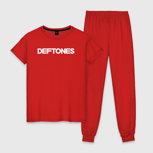 Женская пижама хлопок Deftones hard rock, цвет красный