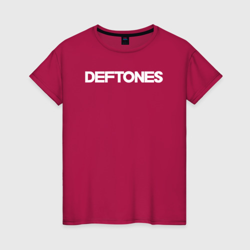 Женская футболка хлопок Deftones hard rock, цвет маджента