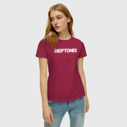 Женская футболка хлопок Deftones hard rock - фото 2
