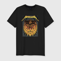 Мужская футболка хлопок Slim Metallica - lion