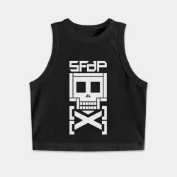 Женская укороченная майка-топ хлопок 5FDP AfterLife logo