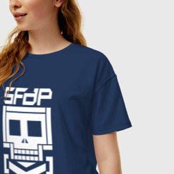 Женская футболка хлопок Oversize 5FDP AfterLife logo - фото 2