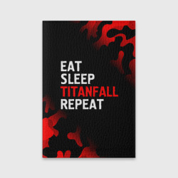 Обложка для паспорта матовая кожа Eat Sleep Titanfall Repeat + Милитари