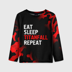 Детский лонгслив 3D Eat Sleep Titanfall Repeat + Милитари