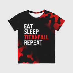 Детская футболка 3D Eat Sleep Titanfall Repeat + Милитари