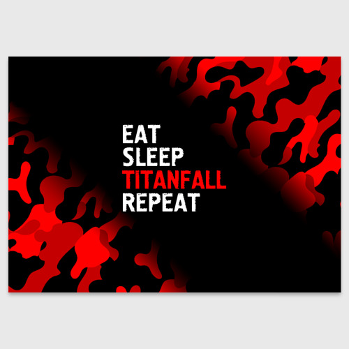 Поздравительная открытка Eat Sleep Titanfall Repeat + Милитари, цвет белый