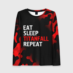 Женский лонгслив 3D Eat Sleep Titanfall Repeat + Милитари