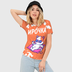 Женская футболка 3D Slim Ирочка кошечка Краска - фото 2