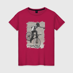 Женская футболка хлопок Bike punk girl fix