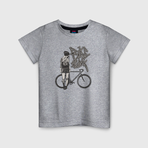 Детская футболка хлопок Bike punk girl, цвет меланж