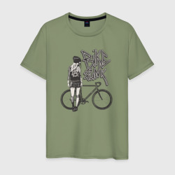 Мужская футболка хлопок Bike punk girl