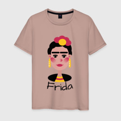 Мужская футболка хлопок Фрида Кало. Стилизованный портрет