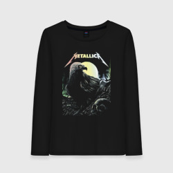 Женский лонгслив хлопок Metallica -  raven and skull