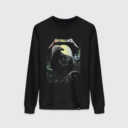 Женский свитшот хлопок Metallica -  raven and skull