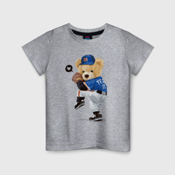 Детская футболка хлопок Мишка бейсболист