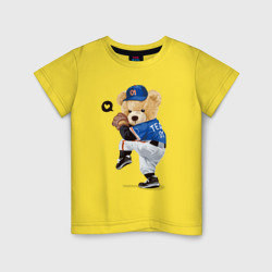 Детская футболка хлопок Мишка бейсболист