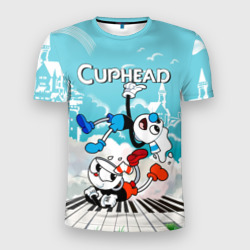 Мужская футболка 3D Slim Cuphead  2 чашечки