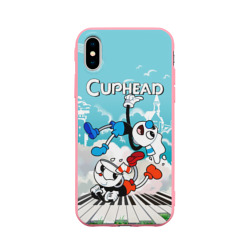 Чехол для iPhone X матовый Cuphead  2 чашечки