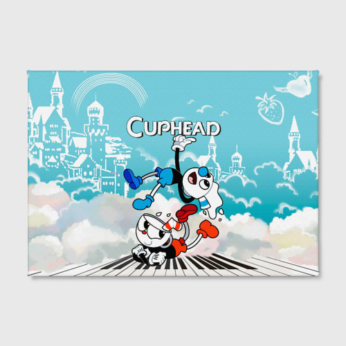 Холст прямоугольный Cuphead  2 чашечки, цвет 3D печать - фото 2