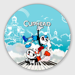 Круглый коврик для мышки Cuphead  2 чашечки