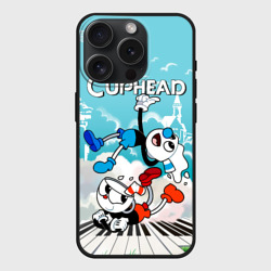 Чехол силиконовый для Apple iPhone 15 Pro матовый Cuphead  2 чашечки