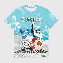 Мужская футболка 3D Cuphead  2 чашечки