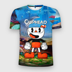 Мужская футболка 3D Slim Cuphead Красная чашечка