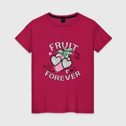 Ешь фрукты - оставайся клёвой – Женская футболка хлопок с принтом купить