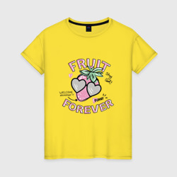 Ешь фрукты - оставайся клёвой – Женская футболка хлопок с принтом купить со скидкой в -20%