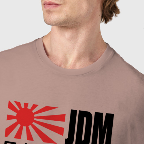 Мужская футболка хлопок JDM Japan, цвет пыльно-розовый - фото 6