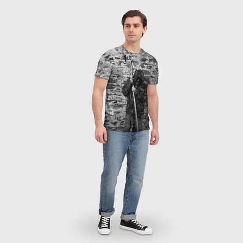 Мужская футболка 3D с принтом Варг Викернес с пикой, вид сбоку #3
