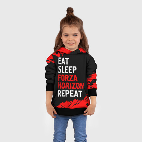 Детская толстовка 3D Eat Sleep Forza Horizon Repeat Краска, цвет черный - фото 4