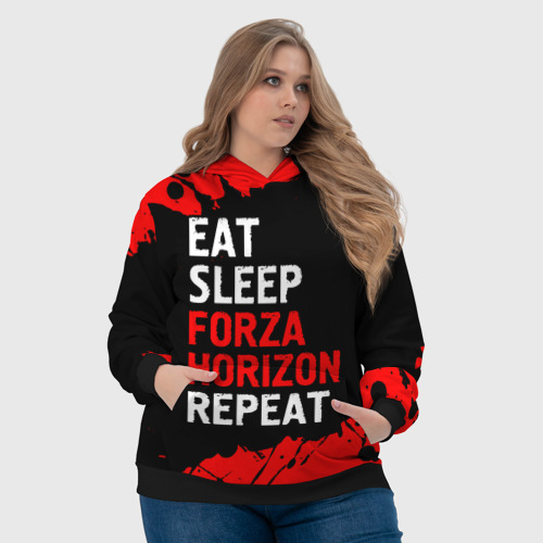 Женская толстовка 3D Eat Sleep Forza Horizon Repeat Краска, цвет 3D печать - фото 6