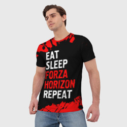 Мужская футболка 3D Eat Sleep Forza Horizon Repeat Краска - фото 2