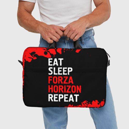 Сумка для ноутбука 3D Eat Sleep Forza Horizon Repeat Краска, цвет 3D печать - фото 5