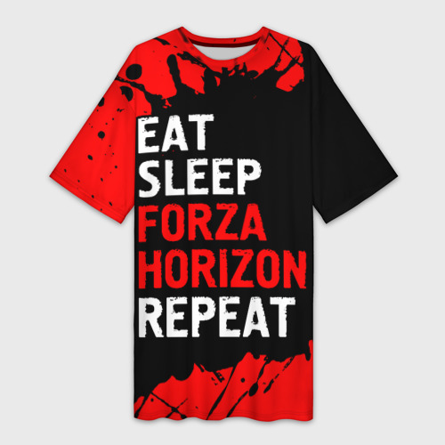 Платье-футболка 3D Eat Sleep Forza Horizon Repeat Краска, цвет 3D печать