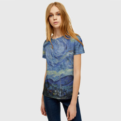 Женская футболка 3D Звездная ночь Ван Гога - фото 2
