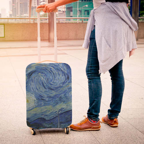 Чехол для чемодана 3D с принтом Звездная ночь Ван Гога - картинка 4 Чехол для чемодана 3D Звездная ночь Ван Гога - фото 4