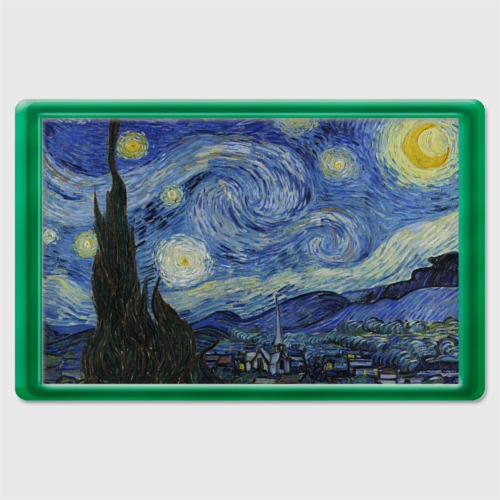 Магнит 45*70 Звездная ночь Ван Гога, цвет зеленый