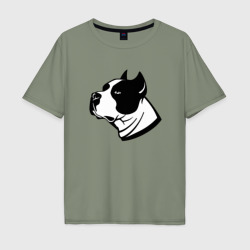 Мужская футболка хлопок Oversize Staffordshire Terrier Muzzle