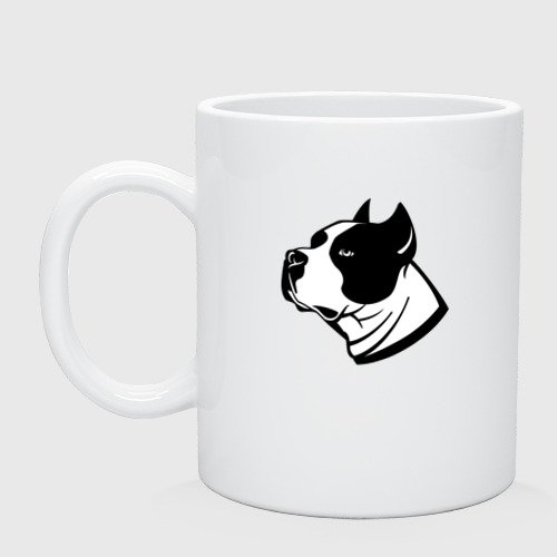 Кружка керамическая Staffordshire Terrier Muzzle, цвет белый