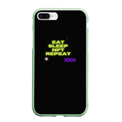 Чехол для iPhone 7Plus/8 Plus матовый Eat, sleep, nft, repeat, неоновый текст