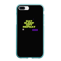 Чехол для iPhone 7Plus/8 Plus матовый Eat, sleep, nft, repeat, неоновый текст