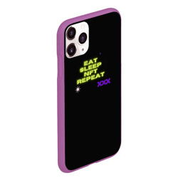 Чехол для iPhone 11 Pro Max матовый Eat, sleep, nft, repeat, неоновый текст - фото 2