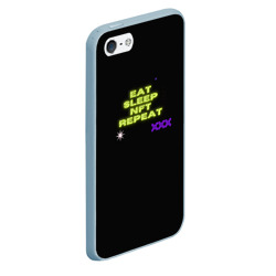 Чехол для iPhone 5/5S матовый Eat, sleep, nft, repeat, неоновый текст - фото 2