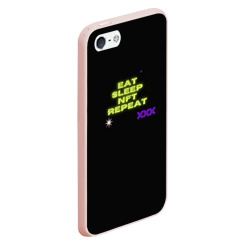 Чехол для iPhone 5/5S матовый Eat, sleep, nft, repeat, неоновый текст - фото 2