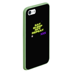 Чехол для iPhone 5/5S матовый Eat, sleep, nft, repeat, неоновый текст - фото 2