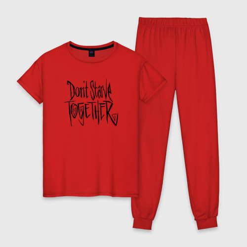 Женская пижама хлопок с принтом Don't starve logo, вид спереди #2