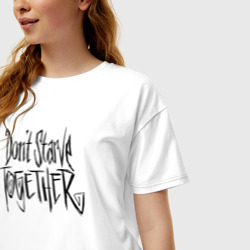 Женская футболка хлопок Oversize Don't starve logo - фото 2